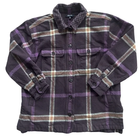 Madewell Rigby Shirt-Jacket in Plaid - purple - medium - Picture 2 of 4